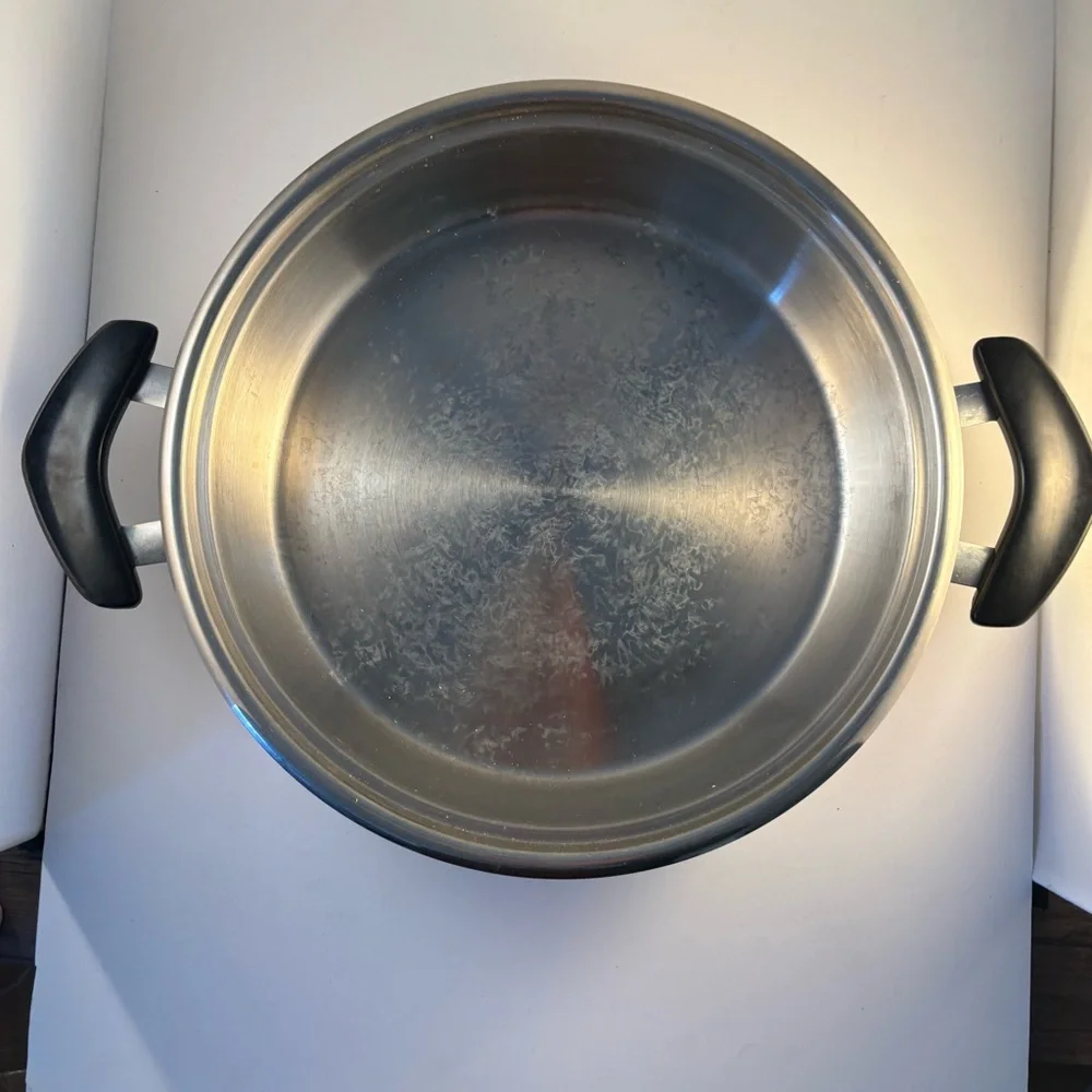Nutri Stahl Stainless 3 Qt‎ Saucepan Pot With Lid Double Handles Black Knob